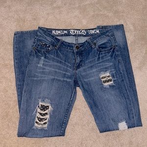 Ten25 Jeans Women's Size 11/12 Premium Denim Skinny Low Rise Distressed